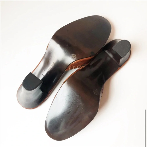 BCBGMaxAzria Brown Leather Mules - Picture 6 of 7